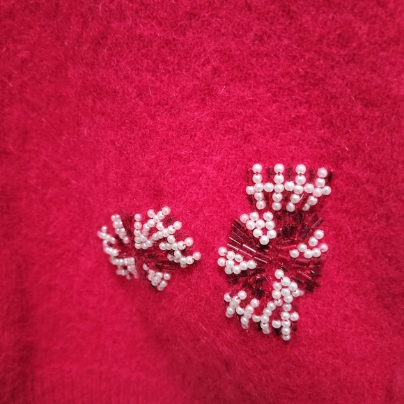 Marisa Christina Festive🎄🤶🏾 Red Sweater Size L with Holiday Embellishments - Picture 6 of 8